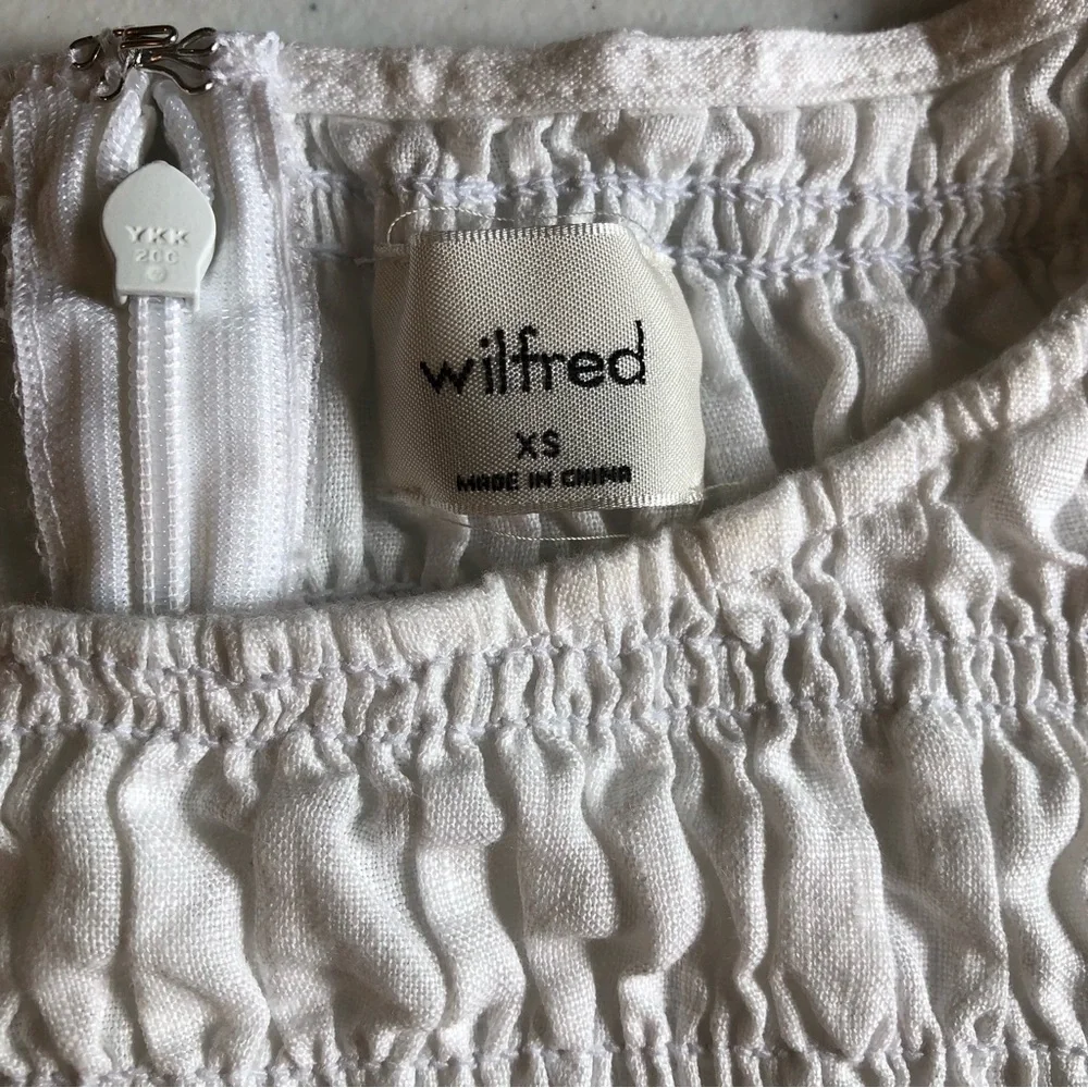 Wilfred 100% ORGANIC Linen Elegant White Blouse Top Size XS - Picture 5 of 7